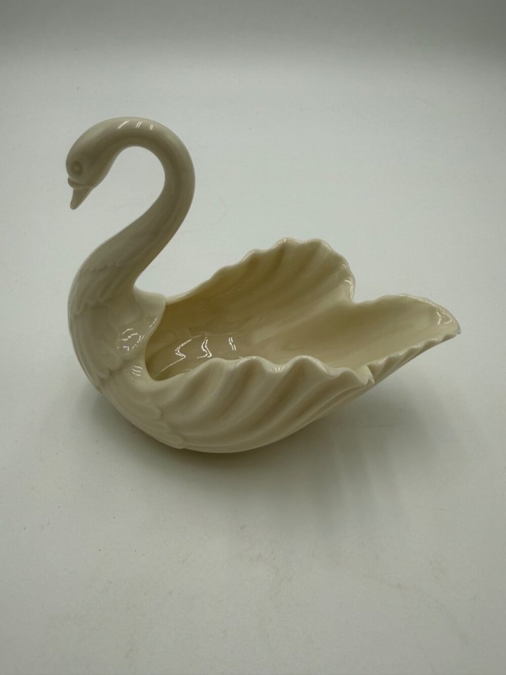 Lenox Ivory Porcelain Swan Dish Trinket Holder Bowl Made In USA